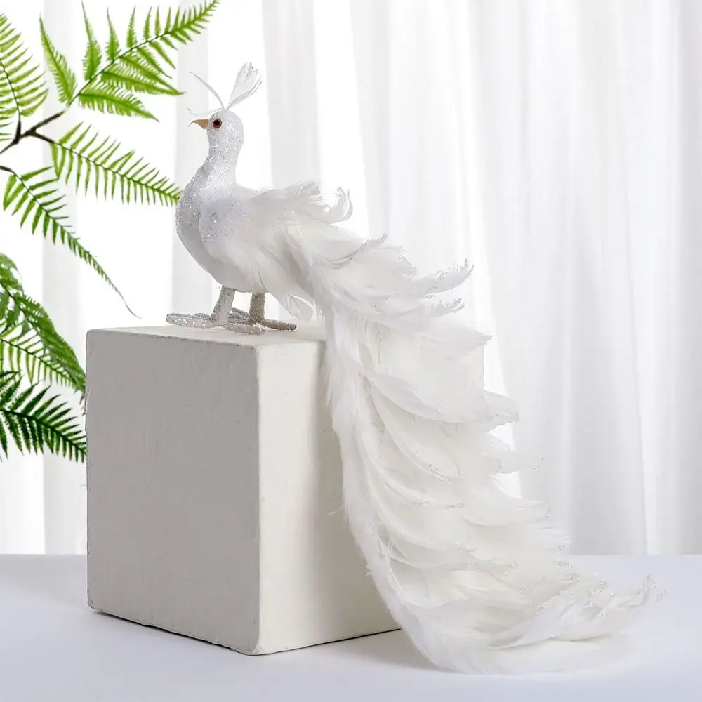 SICOHOME Ornamento Natalizio Pavone Con Strass | Decorazione Albero Di Natale Luminosa Con Nastro Rosso | Regalo Donna