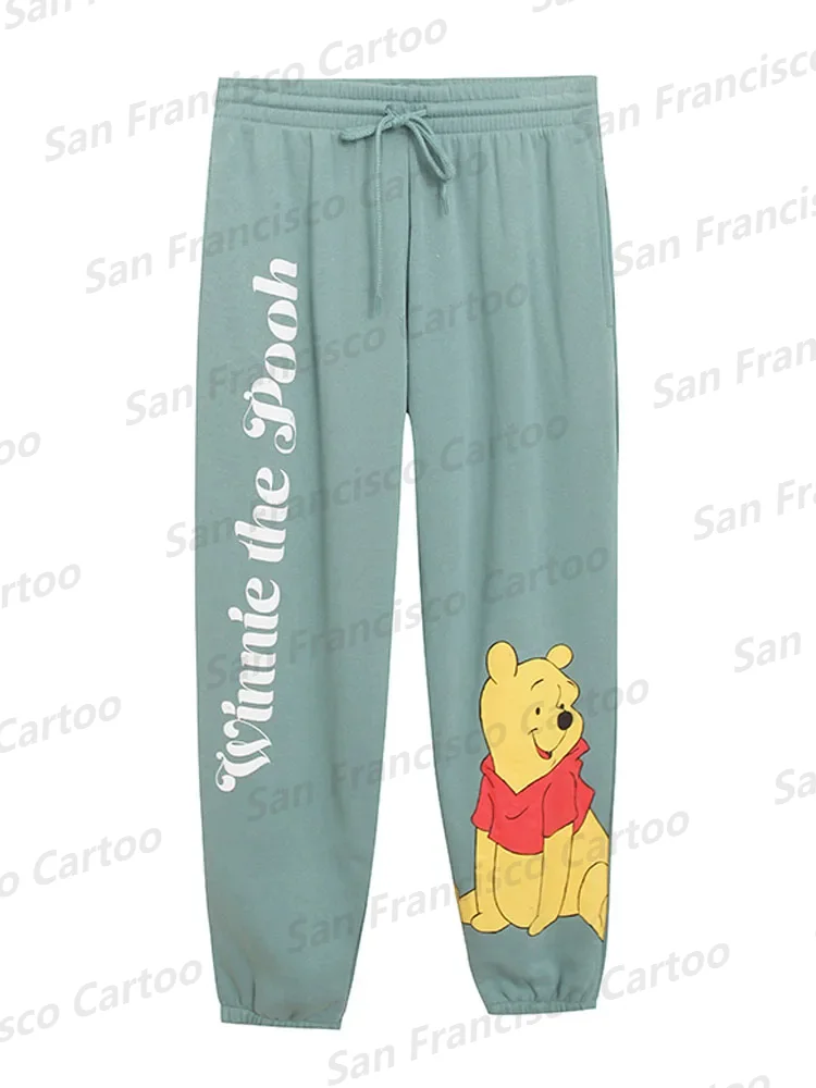 2024 New Summer Disney Girl Winnie the Pooh Cartoon Printed Casual Sweatpants KID/Adult Home Long Pajama Pants Fitness Breathabl 2
