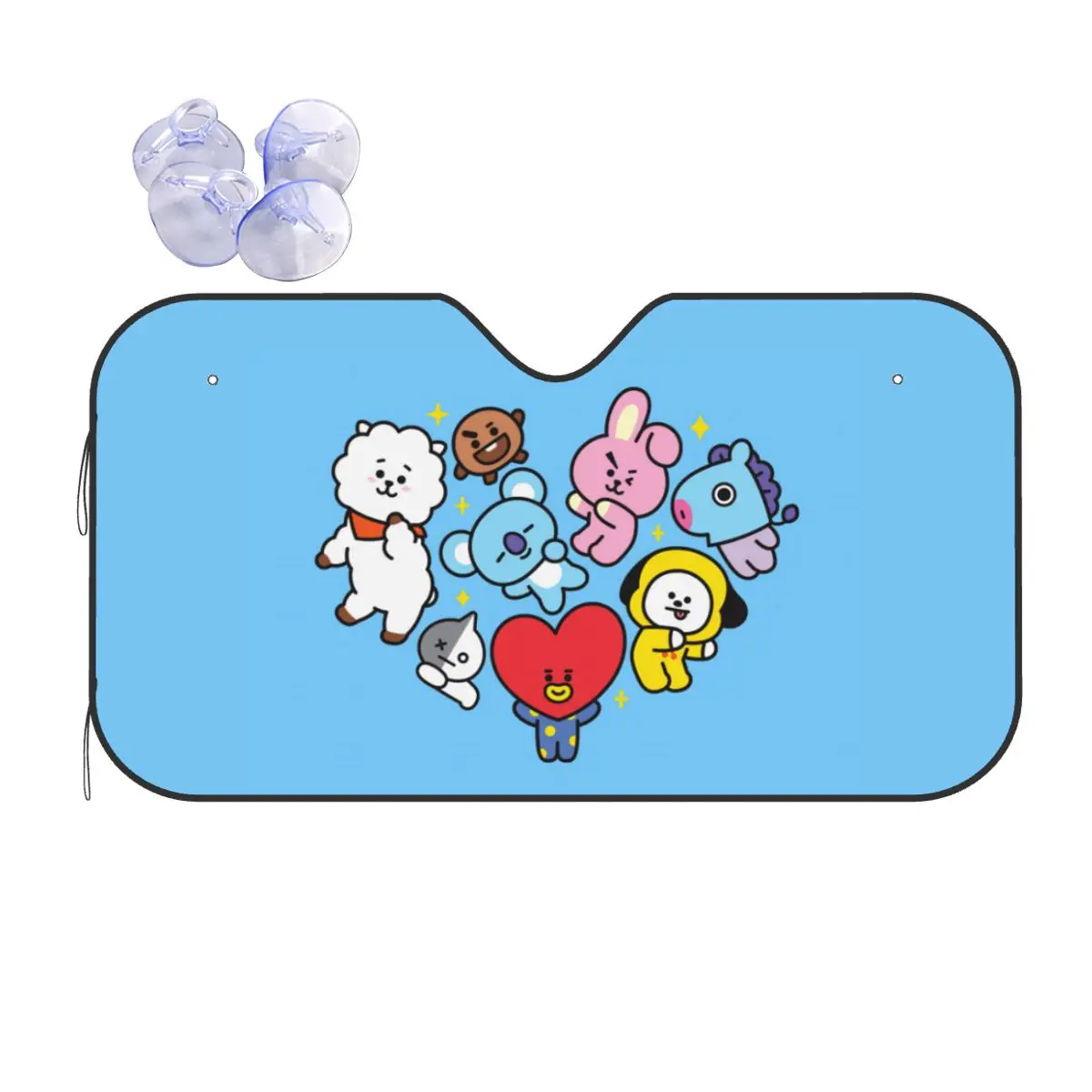 

Милый мультяшный потрясающий солнцезащитный козырек на лобовое стекло Kpop 76x140 см музыкальная пленка солнцезащитный козырек теплоотражатель