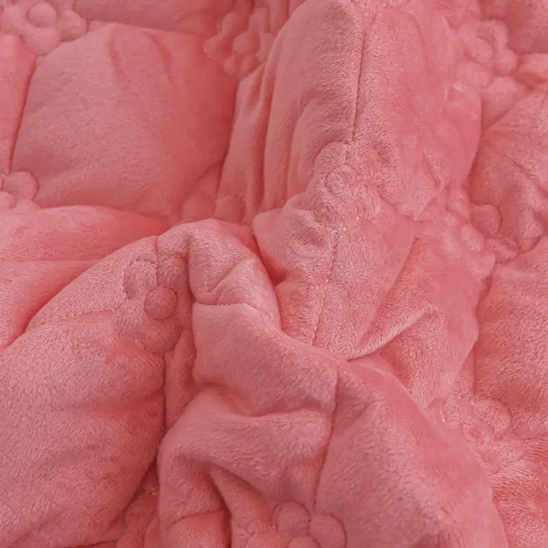 Luxury Velvet Couple Double Bed Sheet Bed Skirt Ruffles Thick Quilt Fitted Sheet with Tassels Decorative Mattress Cover 150 180 3
