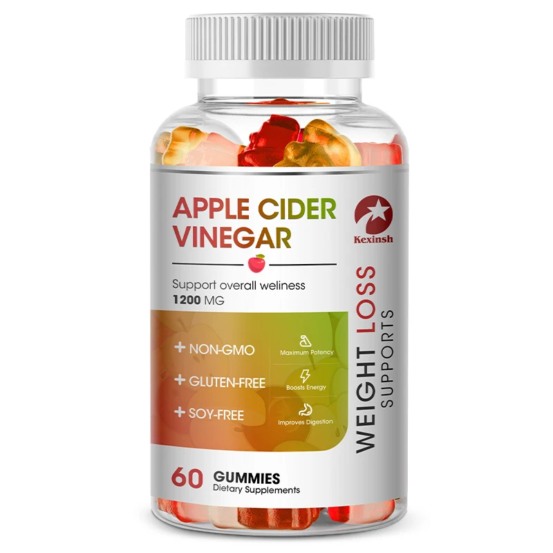 Kexinsh Apple Cider Vinegar Gummy 60 Count USDA Certified Organic Detox Cleanse Weight Loss