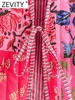 Zevity Women National Style Sleeveless Patchwork Floral Print Quilted Vest Jacket Ladies Lace Up WaistCoat Chic Crop Tops CT6267 6