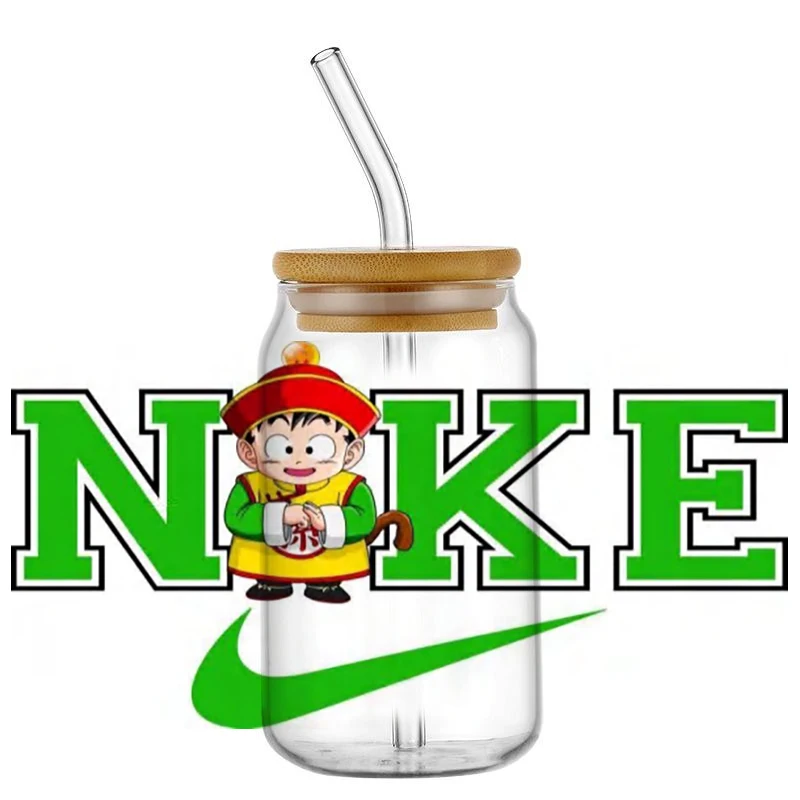 Miniso Various cartoon characters Stickers Waterproof UV DTF Cup Mug Wraps Sticker DIY 3D Wrap Decal For 16oz Libbey Glass 3d stickers cup wraps 3d wall stickers