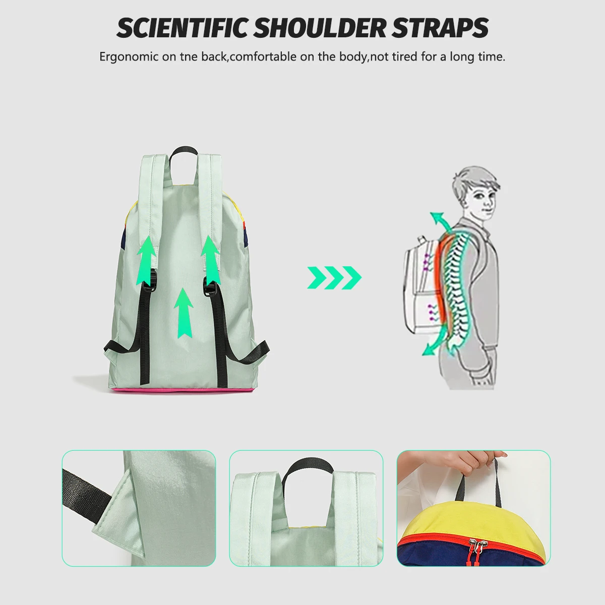 Contrast Color Outdoor Travel Backpack Ladies 2025 New College Student School Bag Fashion All-Match Lightweight Small Backpack