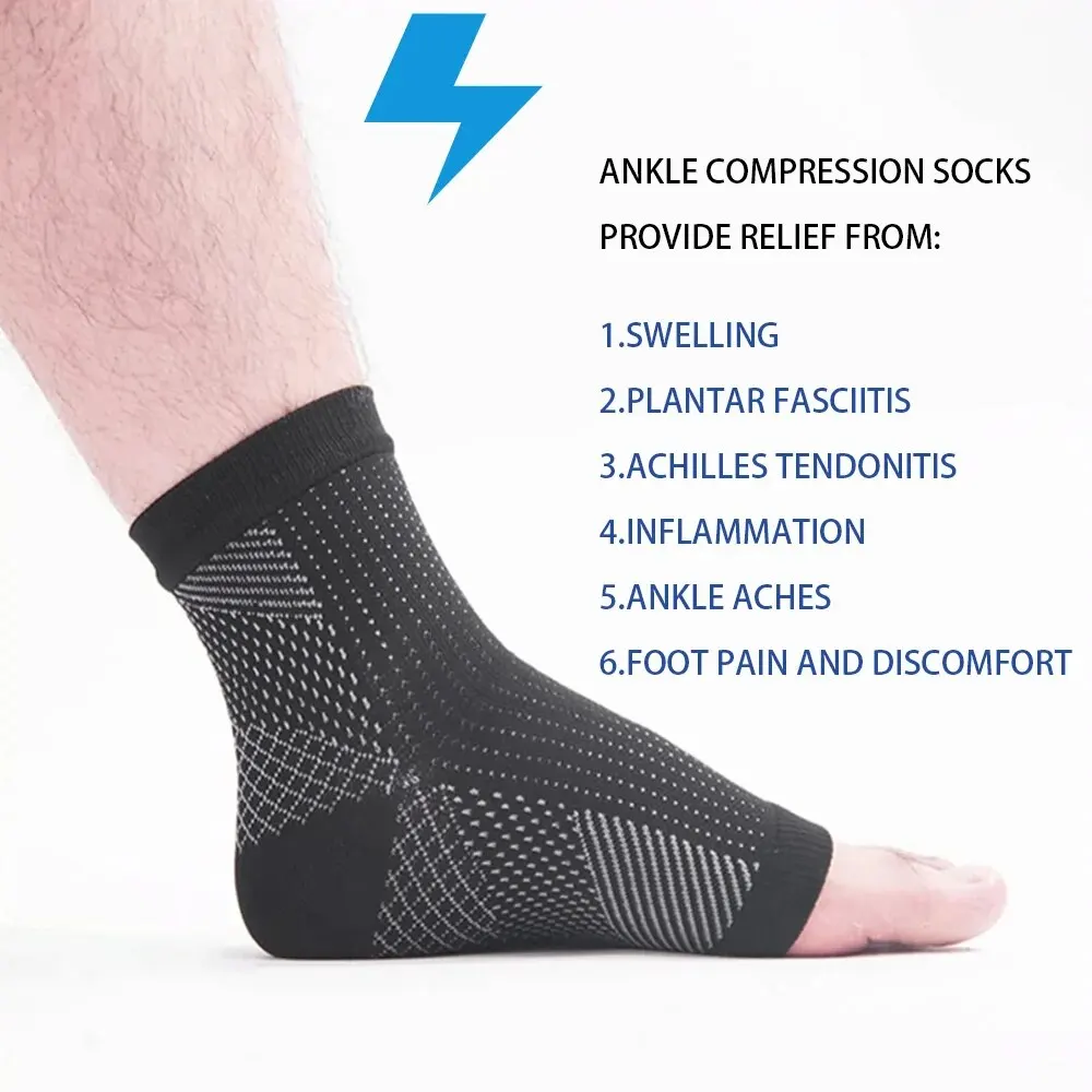 1Pair Soothe Compression Socks Men Women Neuropathy Pain Ankle Brace Plantar Fasciitis Swelling Relief Ankle Protection