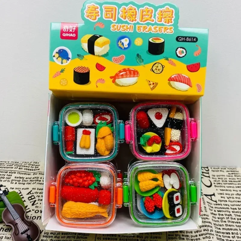 1 Pcs/Set Creative Detachable Food Snack Lunch Box Eraser Set Student Prize Stationery