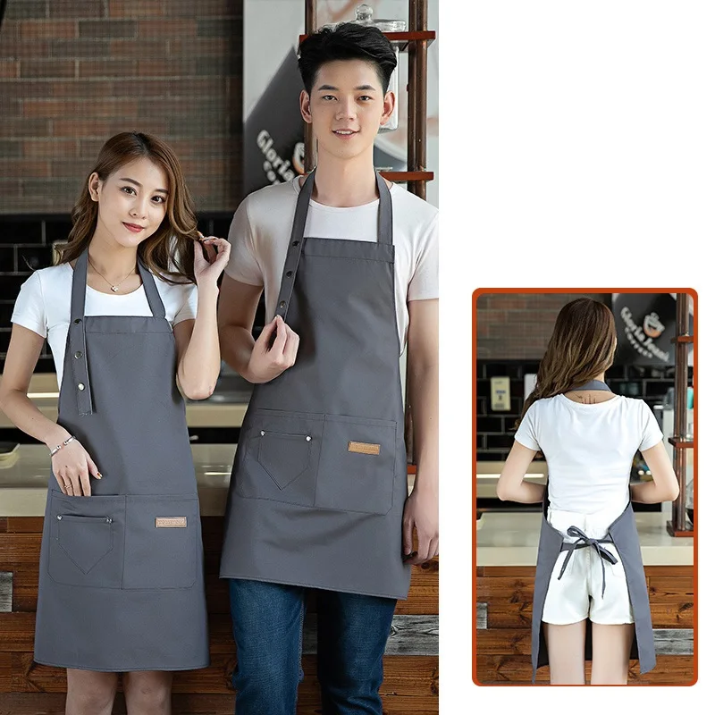 C853 Hotel Waiter Work Clothes Front Desk Cashier Coffee Shop Hotpot Hotel Waiter Apron Painting Caps