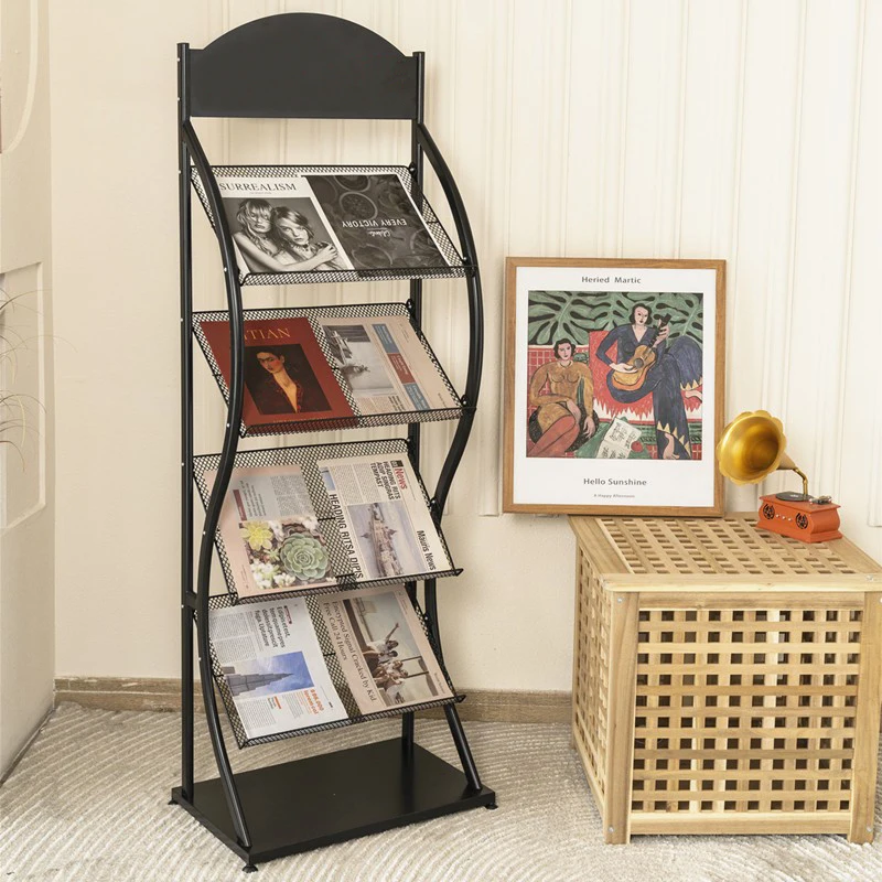 

Magazine rack, promotional material rack, display rack, book and newspaper storage rack, unit type, single page display rack, st