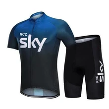 Rcc céu novo 2022 dos homens camisa de ciclismo verão manga curta conjunto maillot 19d bib shorts roupas bicicleta sportwear camisa roupas terno