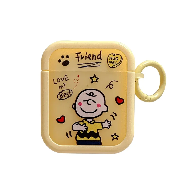 thumbnail image 1 of Bonita funda protectora rígida de TPU con dibujos animados de Snoopy y Charlie Brown para auriculares inalámbricos Bluetooth Airpods 1, 2, 3 Pro 2, 1 of 5
