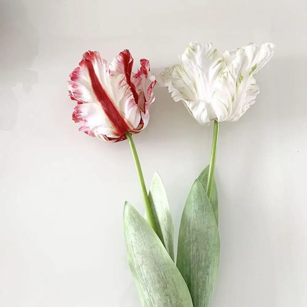 실크 3D 앵무새 튤립, 68cm 인공 꽃, 리얼 터치 가짜 꽃 부케, 웨딩 장식, 홈 가렌 장식, 신제품, 1 개