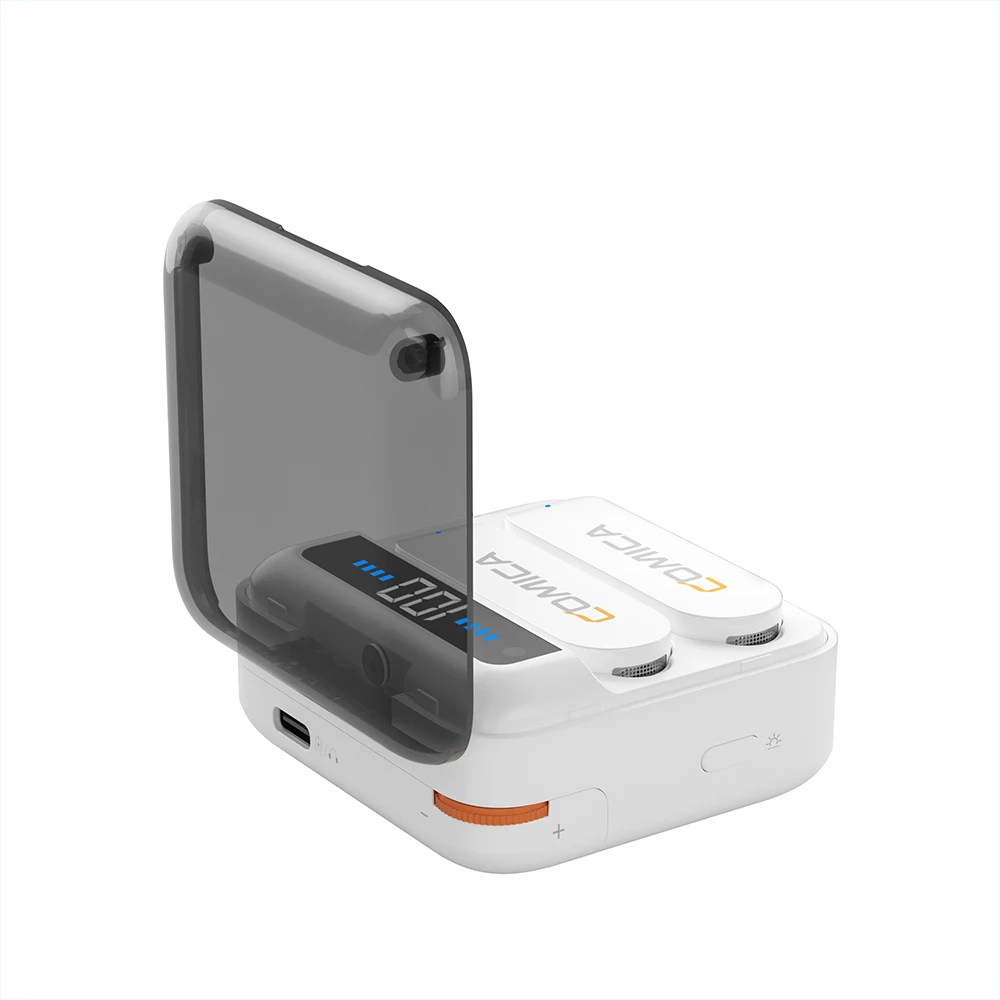 Comica Vimo S 2.4G Compact Wireless Lapel Microphone With Charging Case for iPhone Wireless Lavalier Microphone Android phone