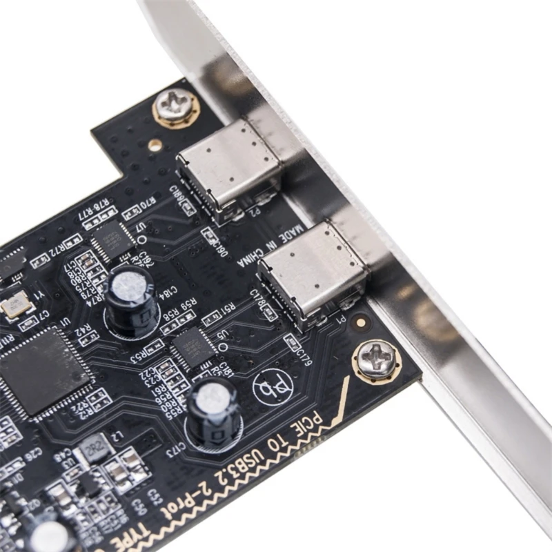 Best Seller PCIE to USB 3.2 GEN1 Expansion Card 5Gbps 2 Port Type C USB 3.2 GEN1 Card Front Panel Adapter for Desktop