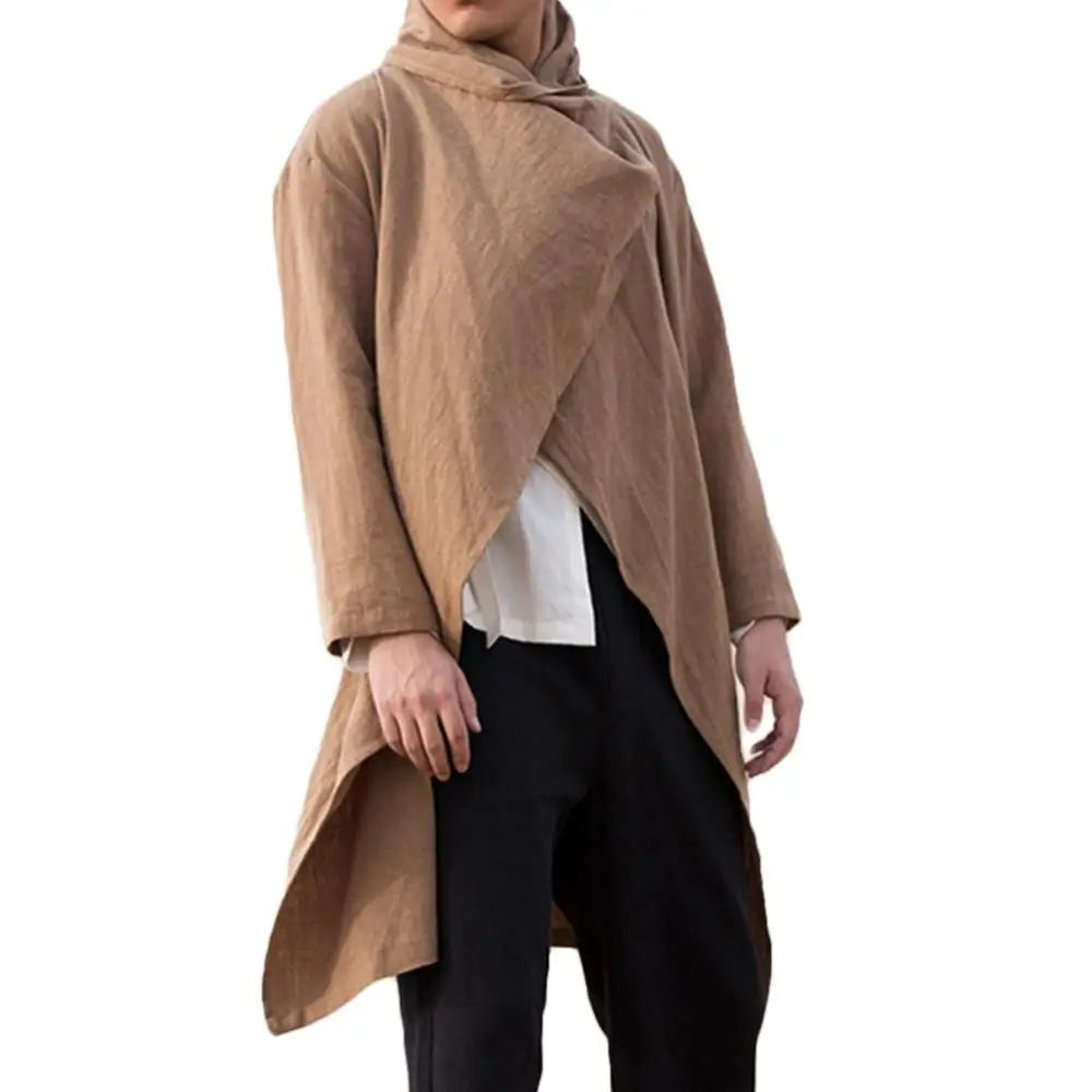 

Мужская накидка-пончо с капюшоном, длинный кардиган, плащ, хипстерская накидка в стиле готика, панк, пальто, топы