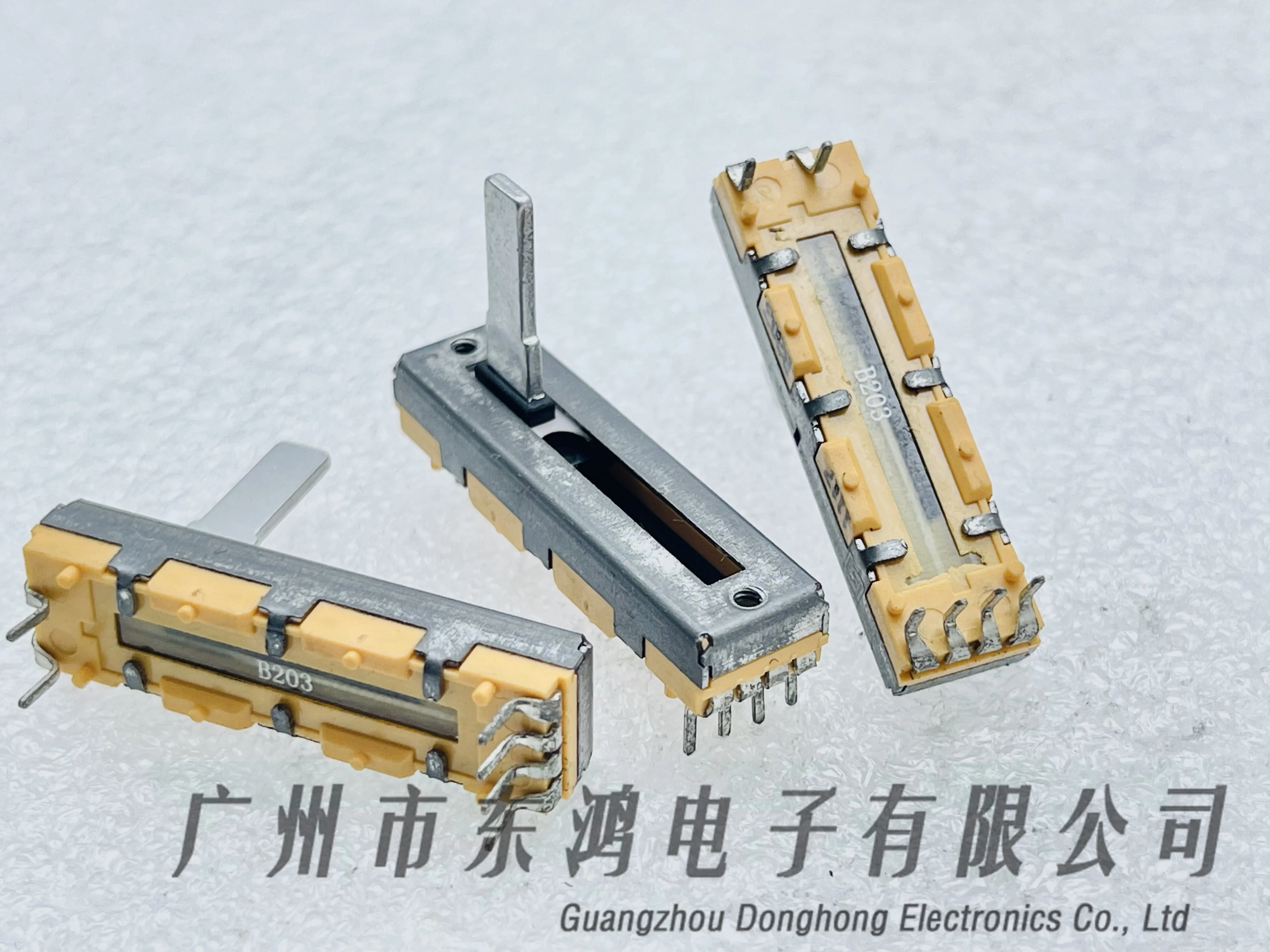 Dual Direct Slip Potentiometer Sound Table Fader 1PCS 35mm B20K&times;2 Axis Length 15mm