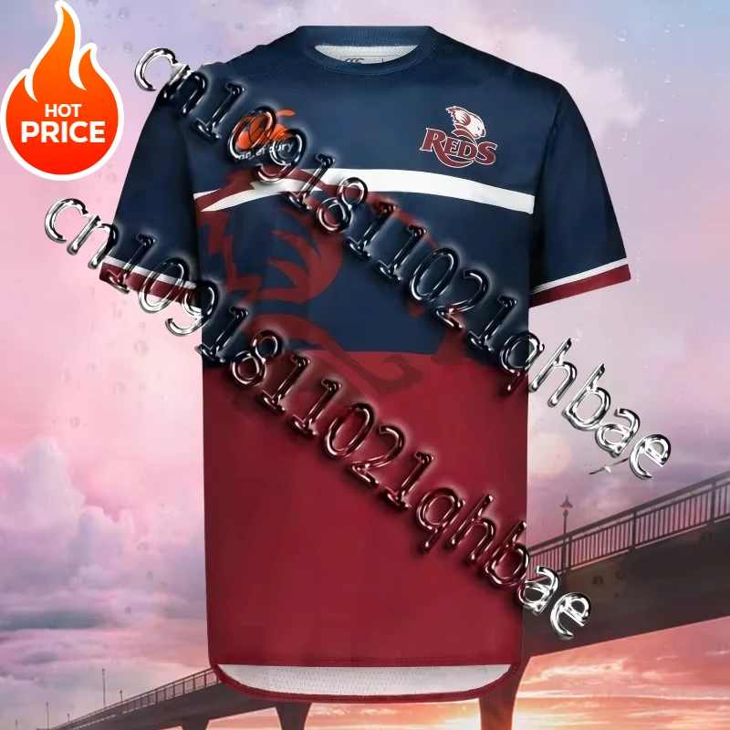 New Arriavl Australian Super Rugby Replica Rugly Jersey Queensland Reds Mens Home Jersey Oversized 3D printed Tops