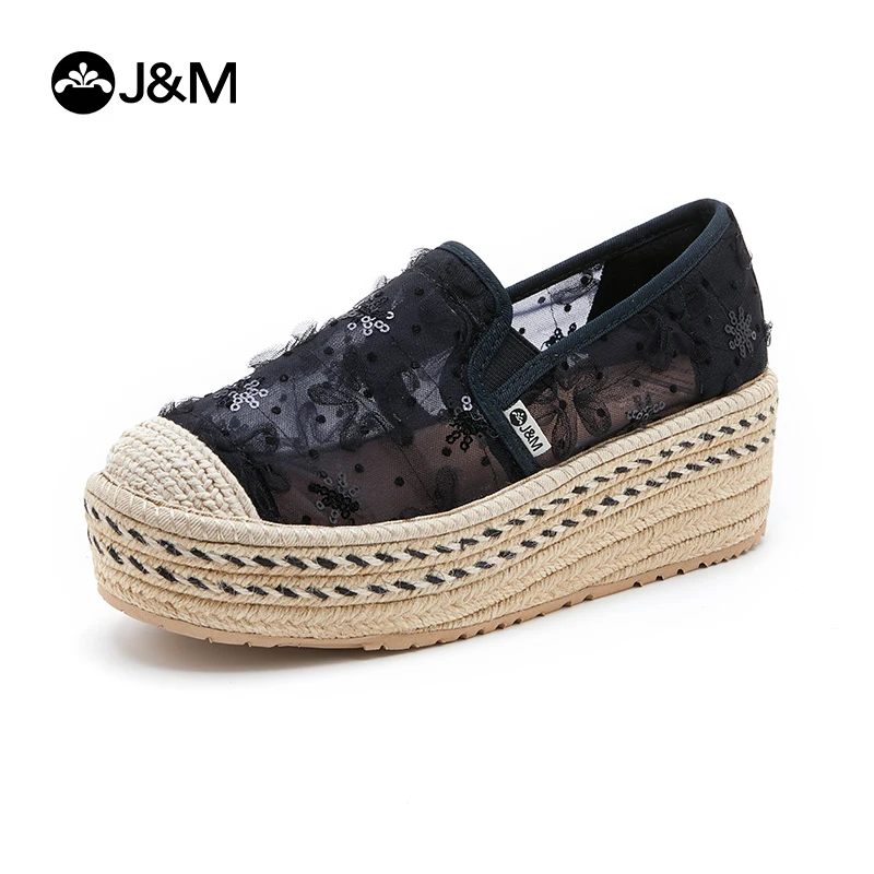 

Joy & Mario Summer 2024 new women's fashionable twine braided slip-on shoes breathable lace