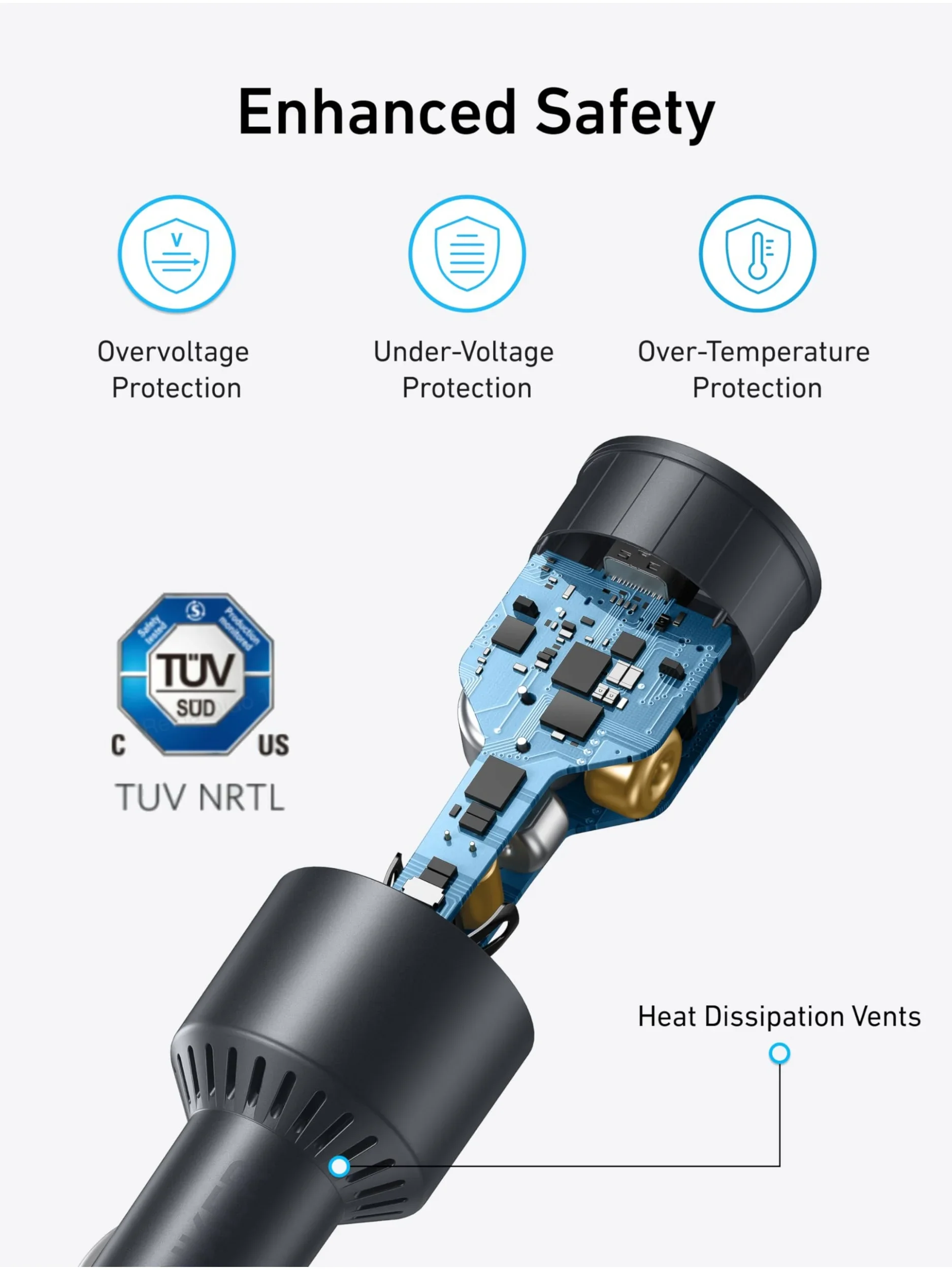 Anker USB-C Car Charger, 167.5W Max 3-Port Fast Car Charger, for MacBook Pro/Air, iPhone 15/14 / 13 Series, Samsung S24 / S23, 3