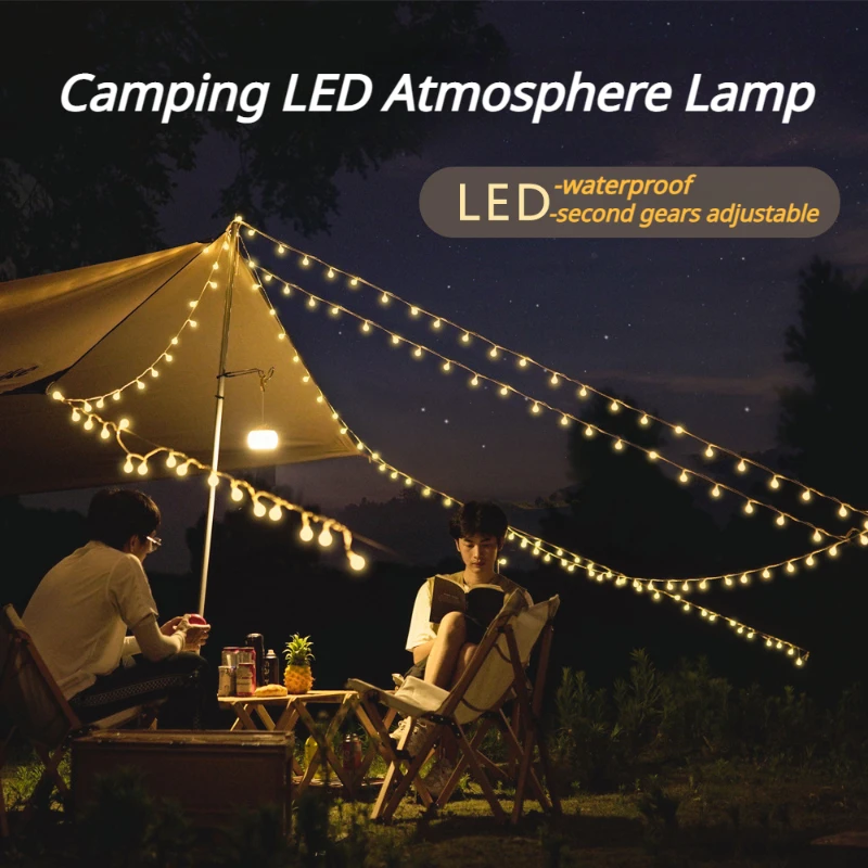 

Camping LED Atmosphere Lamp Outdoor Tent Led Light String Luminous Bubble Waterproof Ball Bubble Full Star Campinglight 3/4/5M