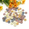 50pcs 15mm Wooden Buttons For Clothing Needlework Scrapbooking Wooden Decorative buttons for Crafts Diy Accessories 6