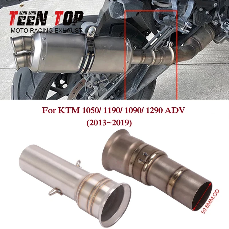 For KTM Super Duke 1050 1090 1190 1290 ADV 2013-2019 51mm Motorcycle Exhaust Escape Modify Connect Middle Tube Link Pipe Elbow