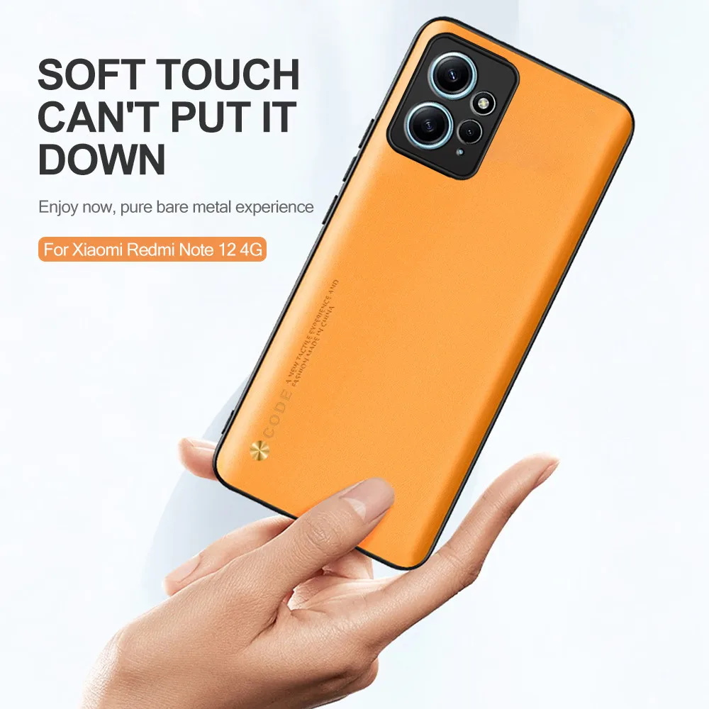 Custodia in pelle di protezione per fotocamera di lusso per Xiaomi Redmi Note 12 4G Readmi Redmy Note12 Custodia morbida per telefono con paraurti Coque Capas_voghion.com