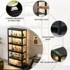 Display Cabinet, 5-Tier Storage Shelves with Acrylic Glass Door, Collectibles Toy Organizers Rack & Display Shelf,Kids Bookshelf 3