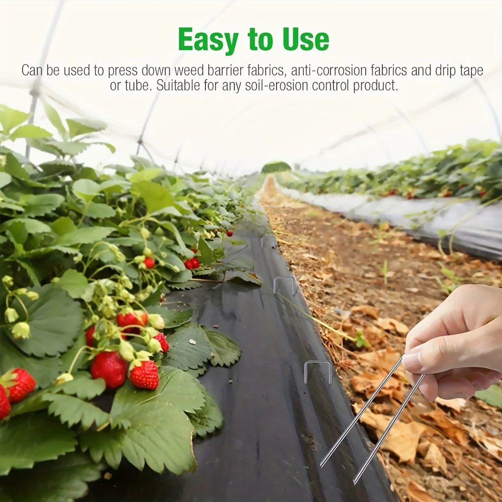 galvanized landscape staples, outdoor decorative stakes, anti weed barrier fabric anti rust staples, U-shaped tent