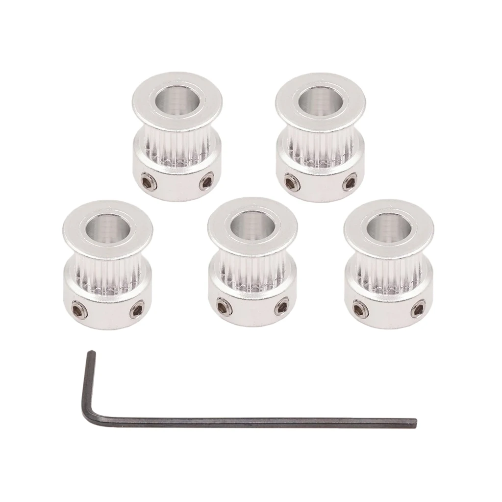 5pcs 16 5mm Bore Timing Belt Pulley Wheel With Wrench for 3D Printer