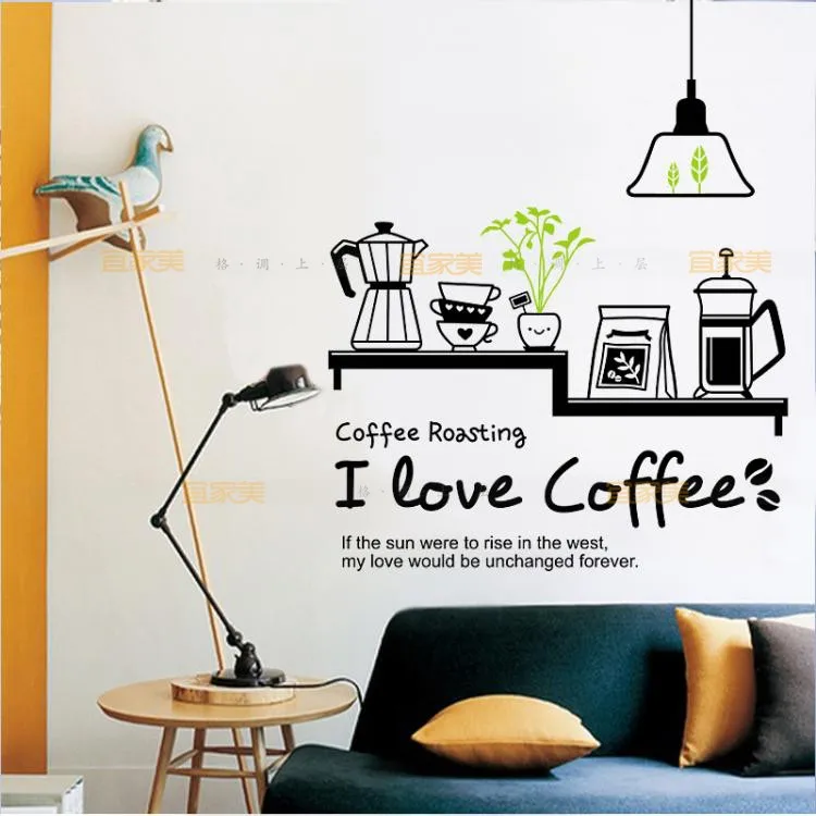 Coffee Shop Sticker Bean Milk tea Decal Cafe Cup Poster Vinyl Art Wall Decor Mural Decoration Coffee Glass Decals
