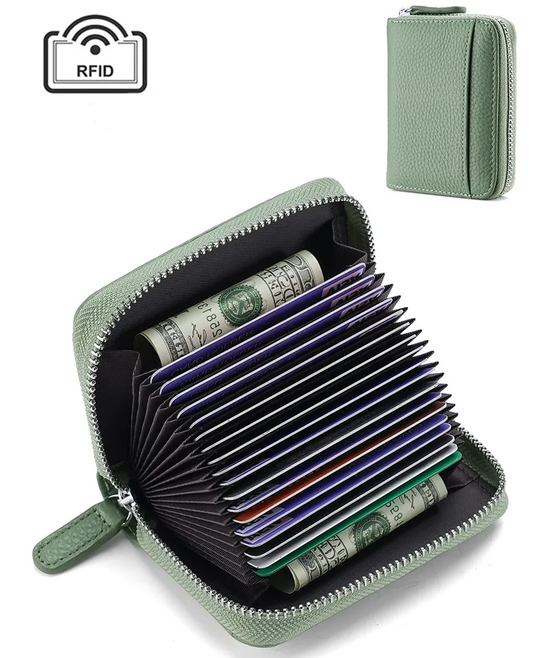 Porte-Cartes En Aluminium Anti-RFID - 6 Emplacements - Design Slim Et Élégant Pour Homme Et Femme - Vert