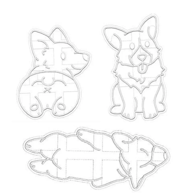 Cookie Cutters Mold Corgi Dog Shaped DIY Biscuit Baking Tool Cute Animal Cookie Stamp For Kids Kitchenware Bakeware set