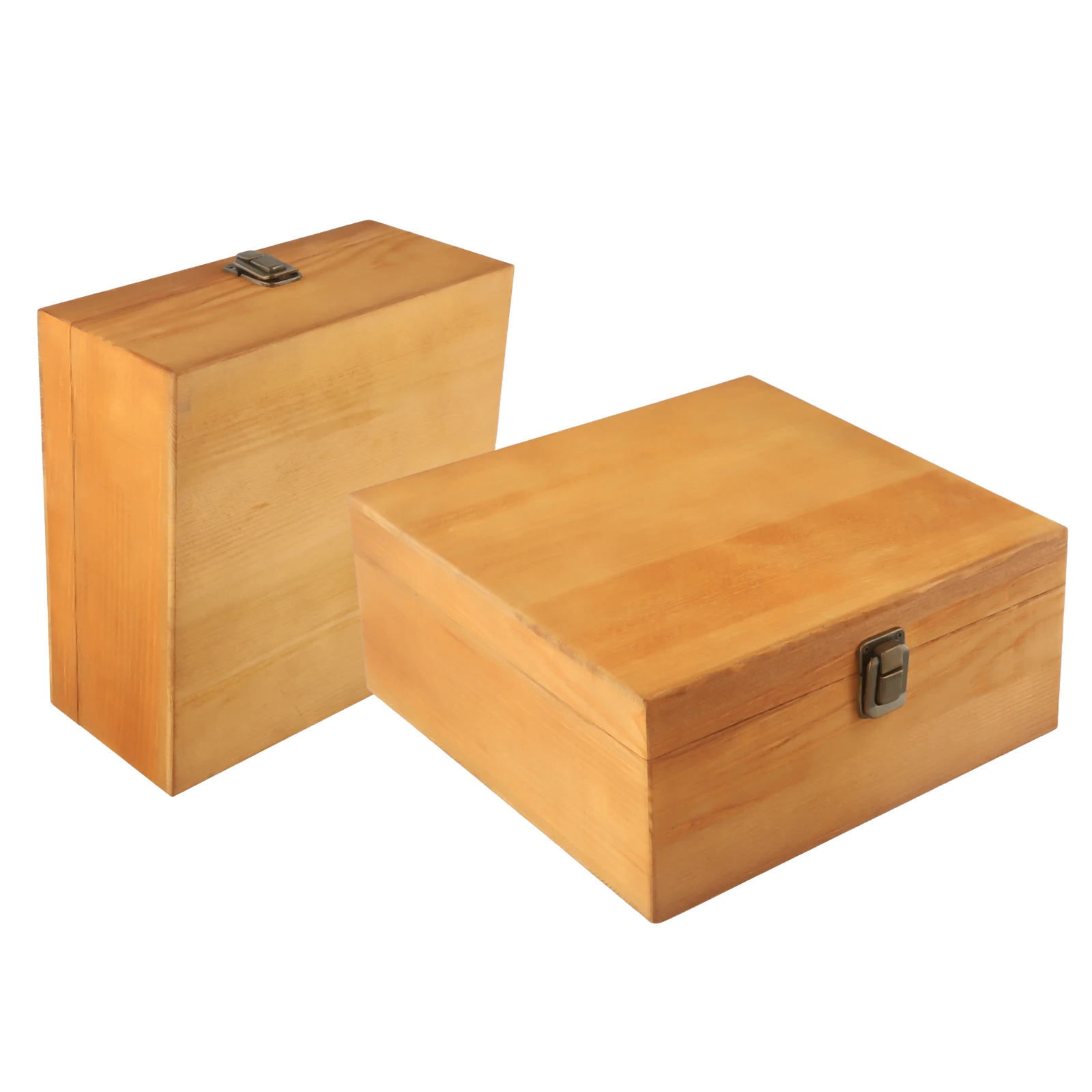 Wooden Storage Box Pine Rectangular Flip Solid Wood Box Handmade Craft Case Wooden Jewelry Storage Box Home Decoration 5