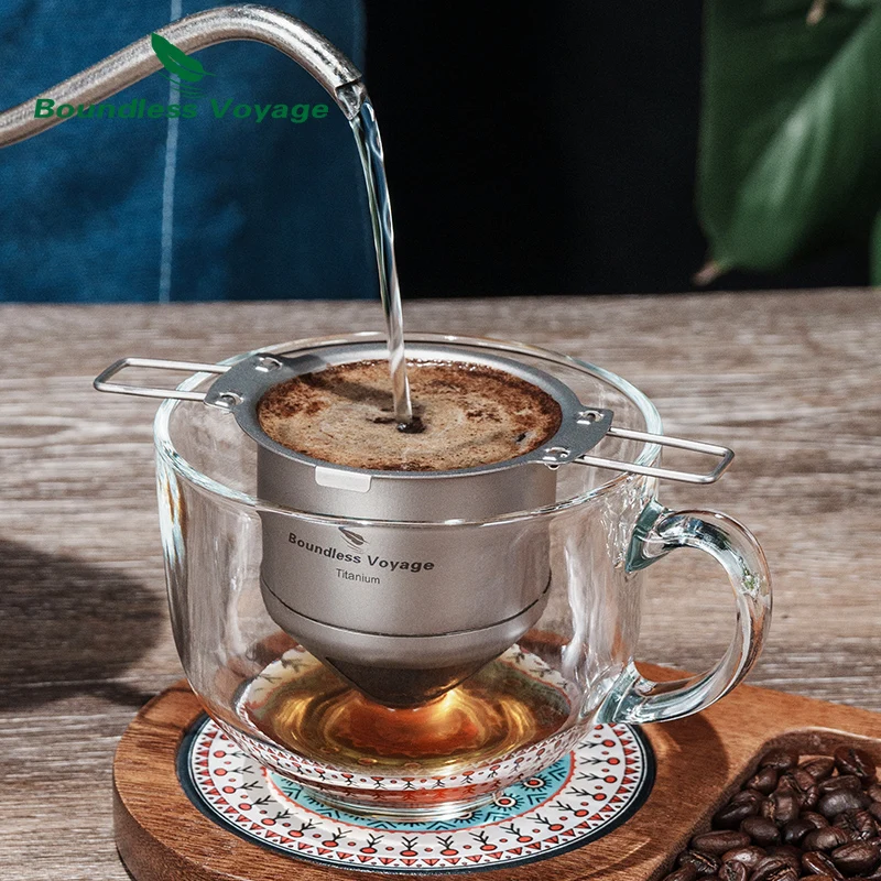 Titan-Teetasse Von Boundless Voyage: Leicht, Faltbar & Perfekt Für Unterwegs – 420 Ml Mit Filter (Ti3054D)