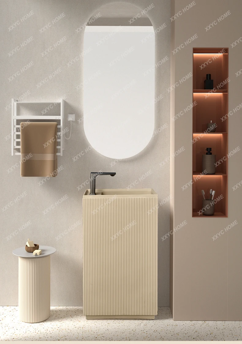

Pedestal Basin Integrated Floor-Type Stone Vertical Sink