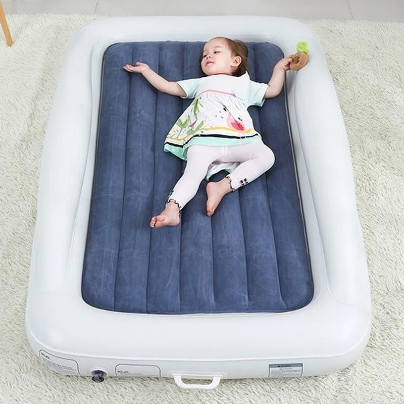 Children's inflatable bed、Travel bed air cushion bed household single inflatable mattress floor bunk single foldable bedding