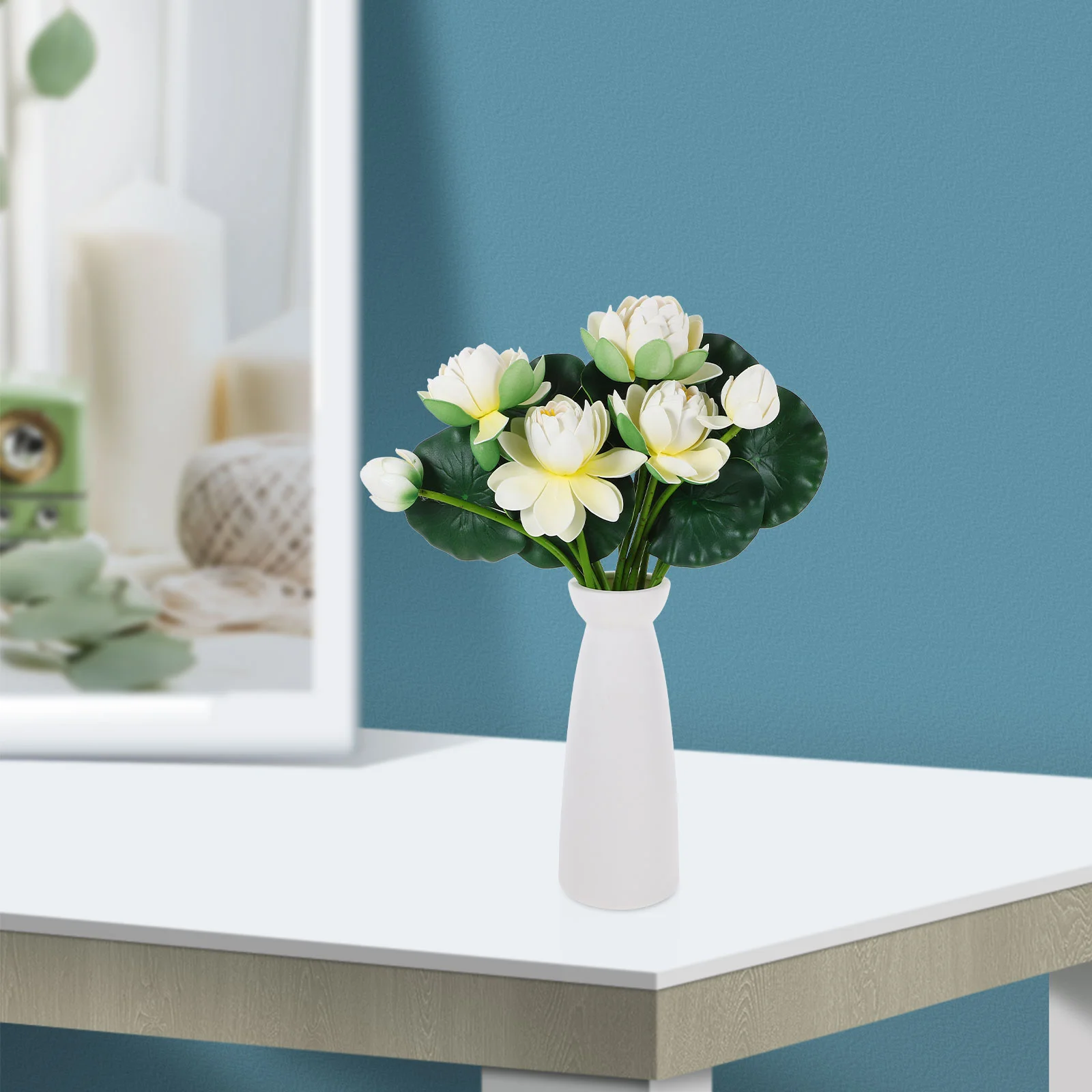 

2 Pcs Wedding Decorations Simulation Lotus Lifelike Plant Artificial Flower Adornments White Bride