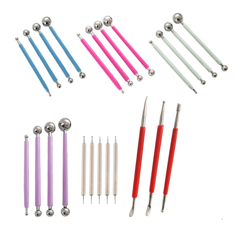 DIY Ceramic Wax Ball Stylus Clay Sculpture Handicraft Pottery Sculpte Model Pattern Molding Emboss Sludge dot shape Tool
