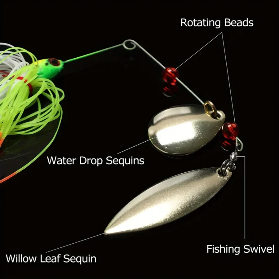 1pcs Swivel Fish Hard Bait Fishing Lures Sinking 17g Spinner Spoon Artificial Baits Metal Sequins Spinnerbait Wobblers For Pike 4