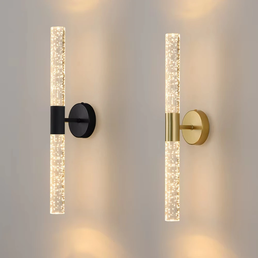 Barra de cristal de burbujas n&oacute;rdicas, l&aacute;mpara LED pared para dormitorio, mesita noche, sala estar, luz pared para p