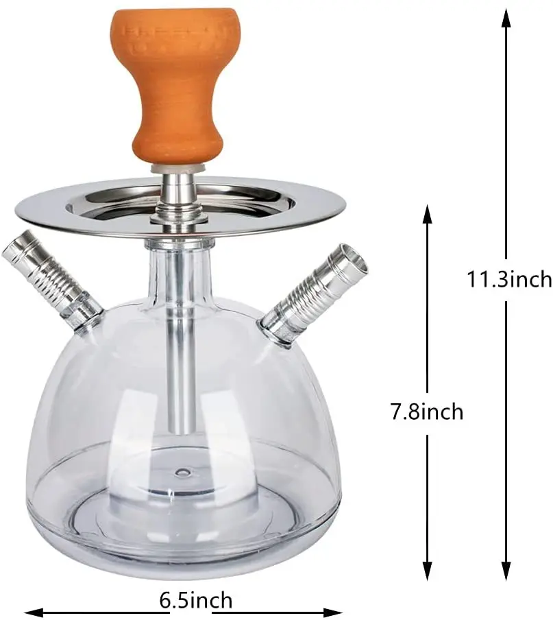 Acrylic LED Shisha Hookah Set with Ceramic Bowl and Metal Tongs Bongs in Australian