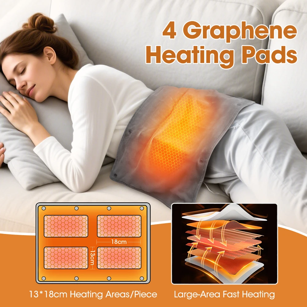 3 Levels Graphene Heating Pad Smart Thermostat Hand Warmer Warm Hands Heater Pad Washable Heating Pad Winter Office Hand Warming