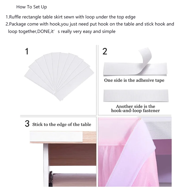 6/8ft 10ft Pink Table Skirt Wedding Party Tutu Tulle Tableware Cloth Baby Shower Gender Reveal Unicorn Birthday Party Home Decor 5