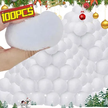 Snow Balls White Fur Pompom Hairball for Xmas Tree Pendant Kids Play Toys Indoor Outdoor Toy Christmas Decoration Snowballs 1