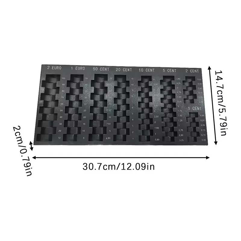 New 1pcs Convenient Black European Storage Box Universal Coin Dispenser Pocket Organiser Box Plastic Coin Organiser Tray Gifts