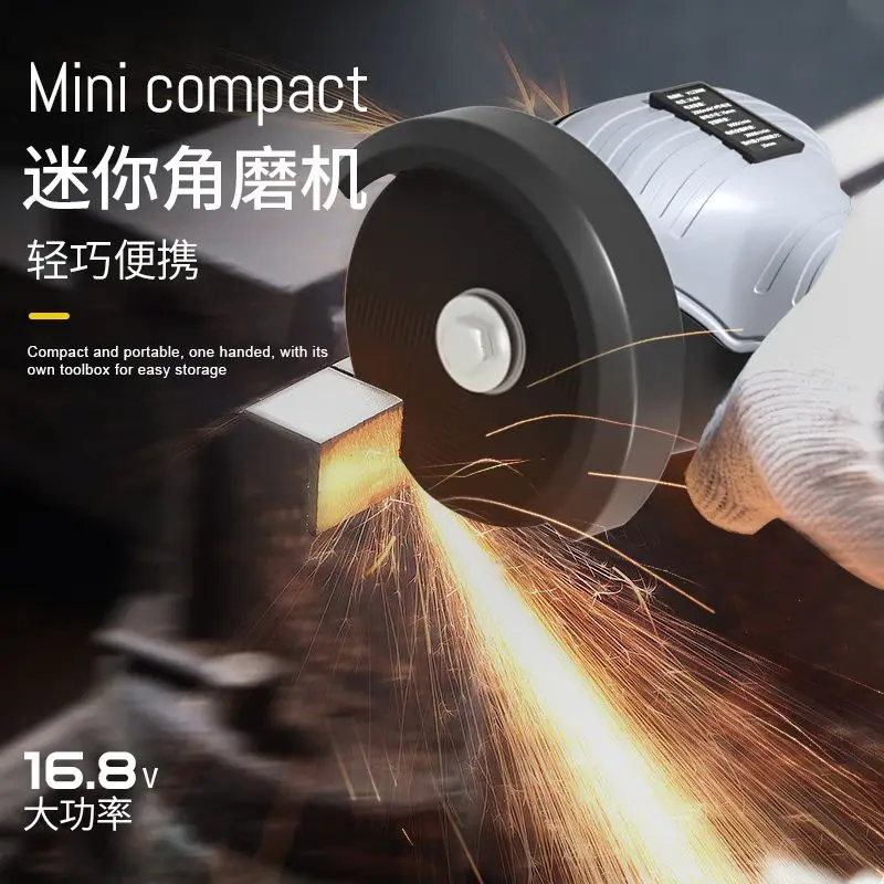 16.8V Cordless Electric Angle Grinder 9000r/min Lithium Battery Mini Polishing Grinding Machine Diamond Cutting Power Grinder 4