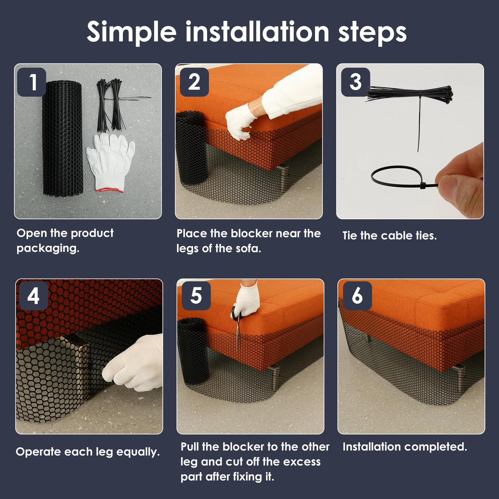 Plastic Fence Net Indoor Pet Protective Net with Ties and Gloves Cuttable Couch Toy Blocker for Home Bedroom Balcony 500x30cm