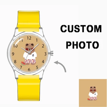 Orologi per bambini dei cartoni animati con il tuo Design immagine personalizzata orologio al quarzo in plastica stampa OEM orologio per adolescenti per ragazze dei ragazzi