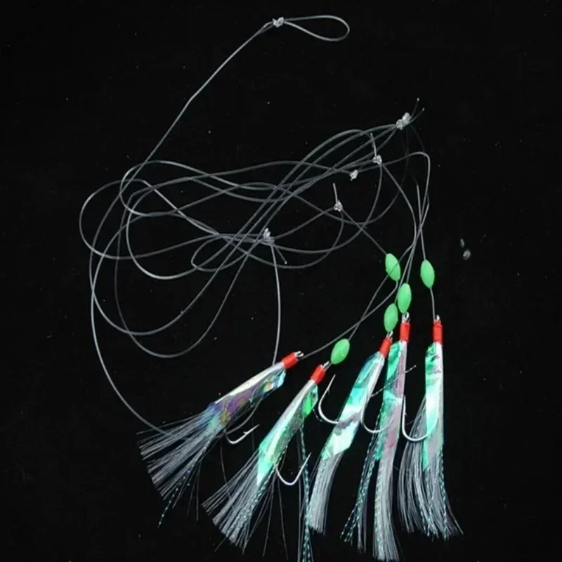 New 5 Pcs/Set Multi-Color Soft Silverskin Fishing Lure Set Imitation Shrimp Bait with Crystal Barbed Hook for Variety Fish Lures