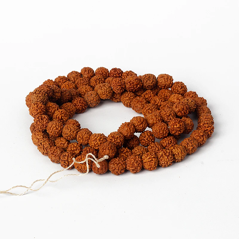 Natural Rudraksha Mala 108 Beads 7/9mm Mala Prayer Meditation Buddhist for Necklaces Meditation Practice Bracelet Accessories